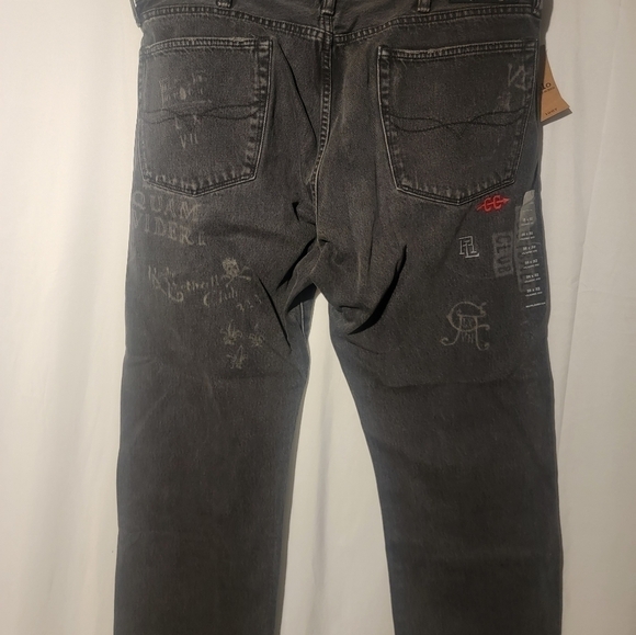 Polo Ralph Lauren RL Tigers Varsity P Graffiti Classic Fit Jeans 38 x 32 - Picture 4 of 10